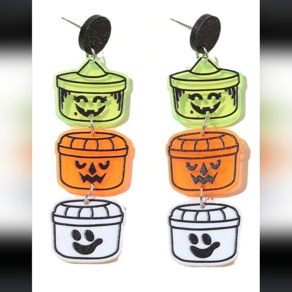 Halloween Bucket Earrings - Picture 1 of 2